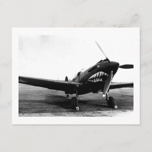 WWII Flying Tigers Curtiss P_40 Fighter Plane Postcard