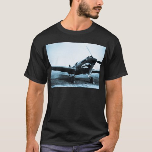 WWII Flying Tigers Curtiss P_40 Fighter Plane T_Shirt