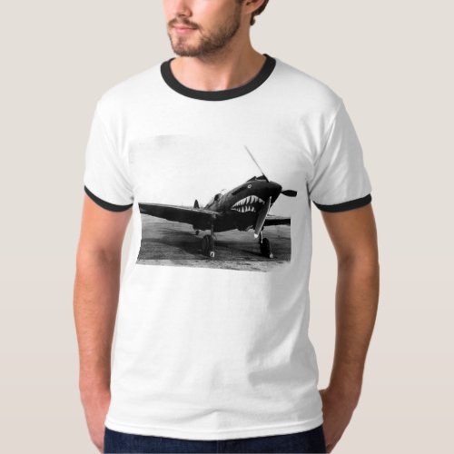 WWII Flying Tigers Curtiss P_40 Fighter Plane T_Shirt