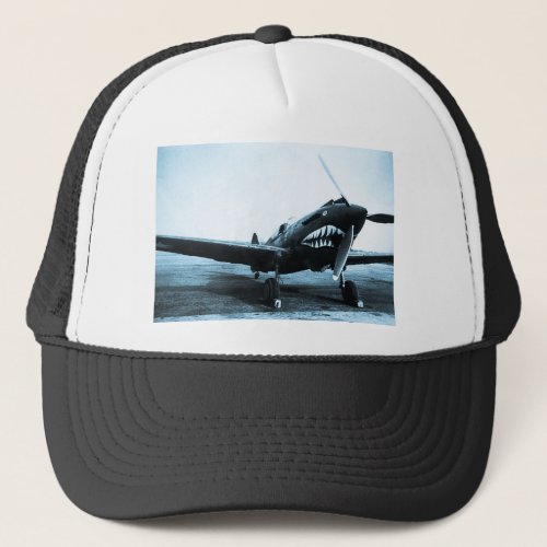 WWII Flying Tigers Curtiss P_40 Fighter Plane Trucker Hat