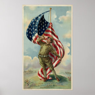 WWII For Liberty, Civilization and Humanity Poster
