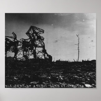 WWII Hiroshima After Atomic Bomb Poster