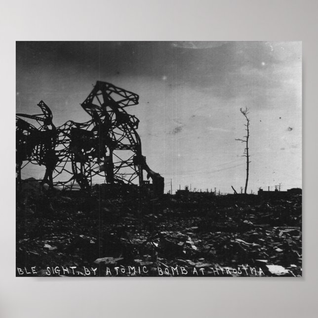 WWII Hiroshima After Atomic Bomb Poster (Front)