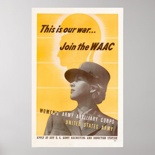 WWII Join the Womens Army Auxiliary Corps Poster