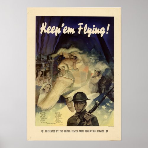 WWII Keep Em Flying Poster