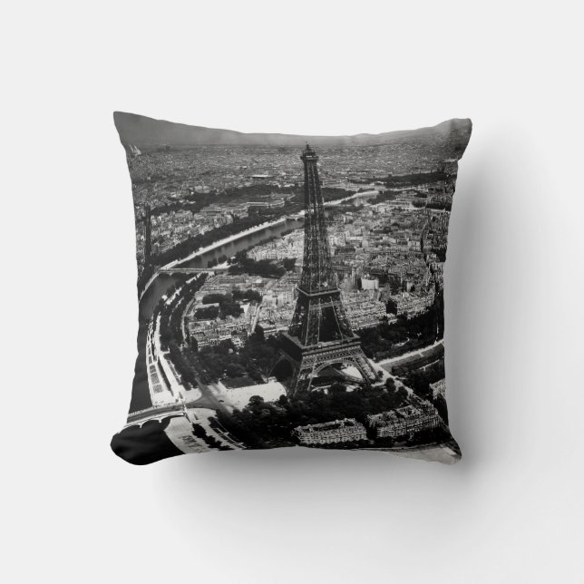 WWII Liberated Paris Throw Pillow (Front)