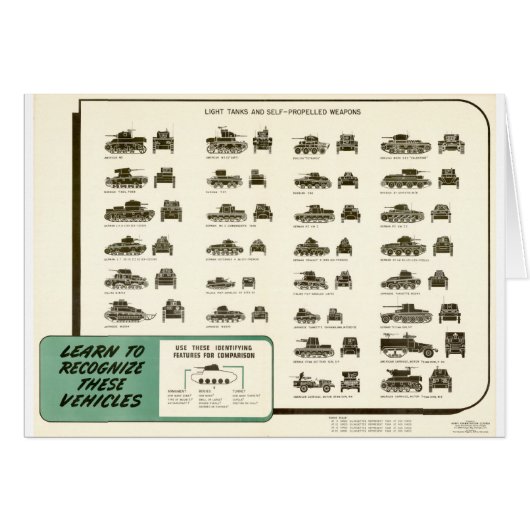WWII Light Tank ID Chart Cards (Front Horizontal)