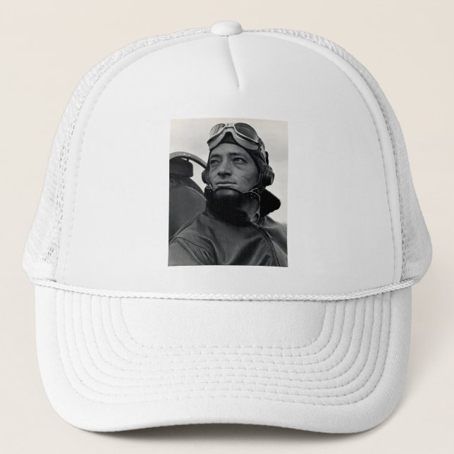 WWII Marine Corps Ace Major John Smith Trucker Hat (Front)