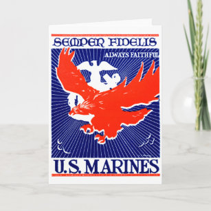WWII Marine Corps Poster Card