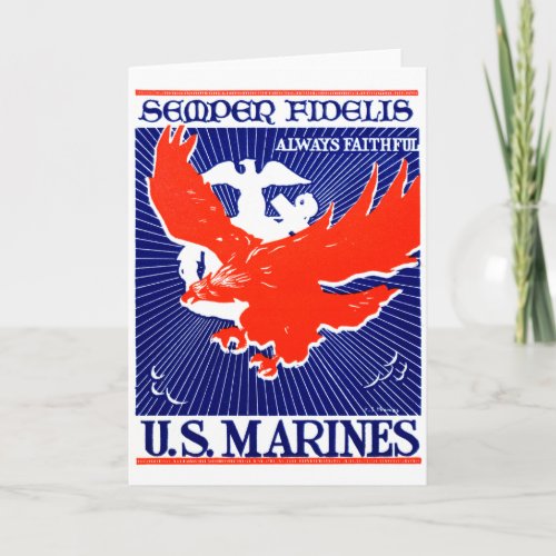 WWII Marine Corps Poster Card