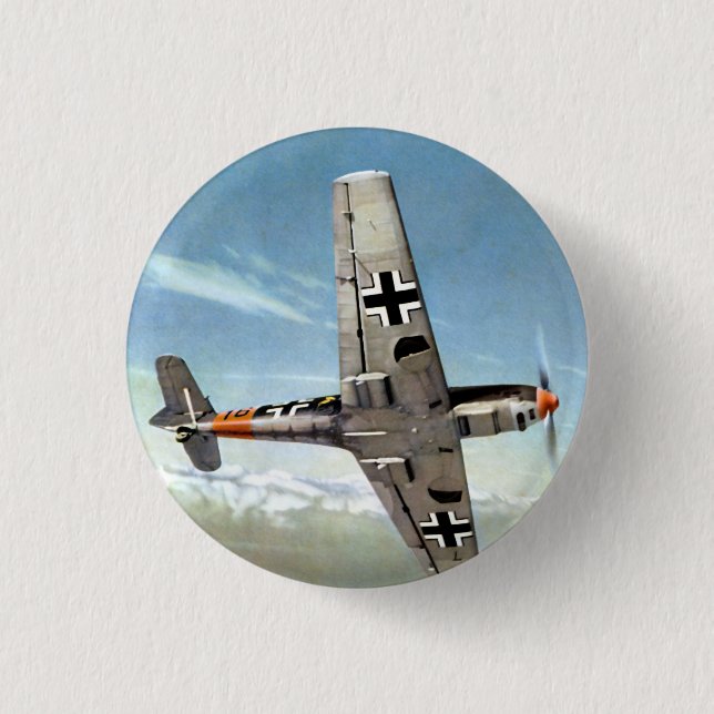 WWII ME-109 Aircraft in Flight Pinback Button (Front)
