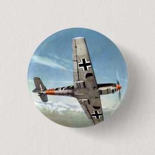 WWII ME-109 Aircraft in Flight Pinback Button