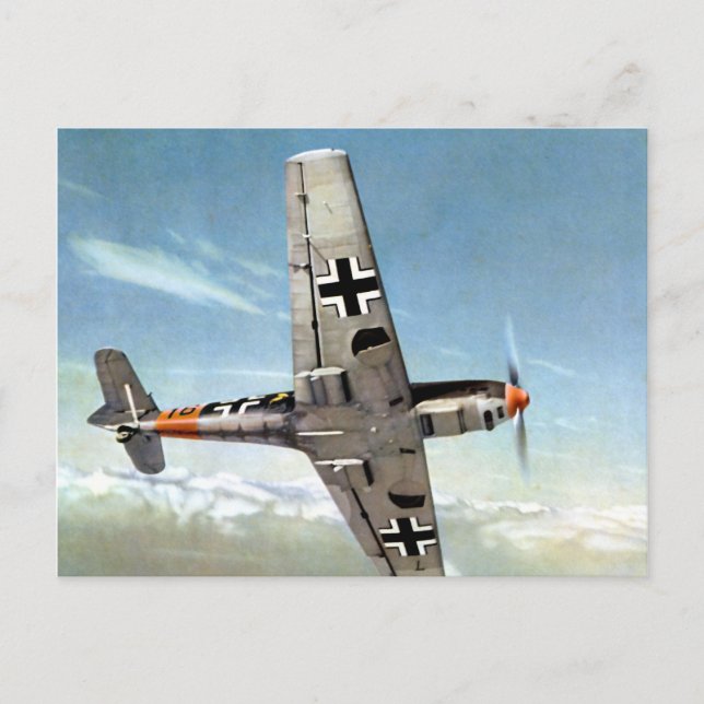 WWII ME-109 Aircraft in Flight Postcard (Front)