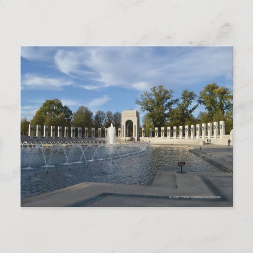 WWII Memorial Fountain Atlantic Side Postcard