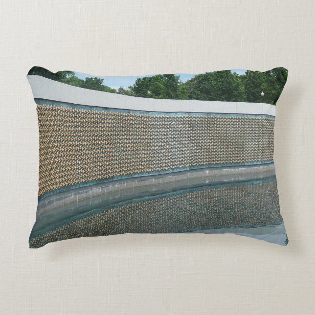 WWII Memorial Freedom Wall in Washington DC Accent Pillow (Front)