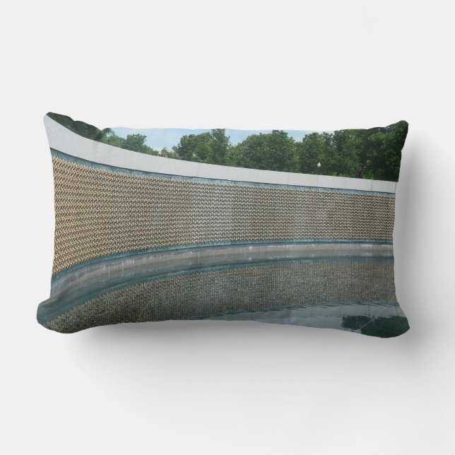 WWII Memorial Freedom Wall in Washington DC Lumbar Pillow (Front)