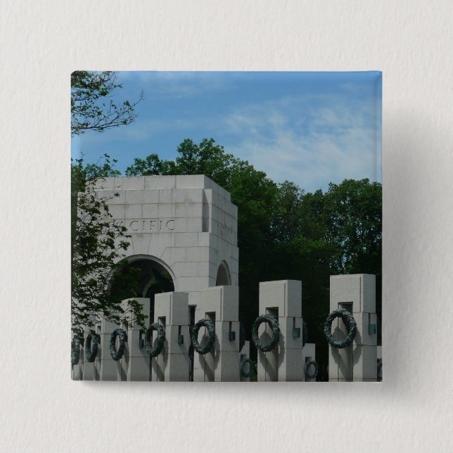 WWII Memorial Wreaths II in Washington DC Button (Front)