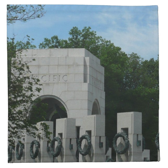 WWII Memorial Wreaths II in Washington DC Cloth Napkin (Front)