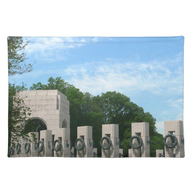 WWII Memorial Wreaths II in Washington DC Cloth Placemat (Front)