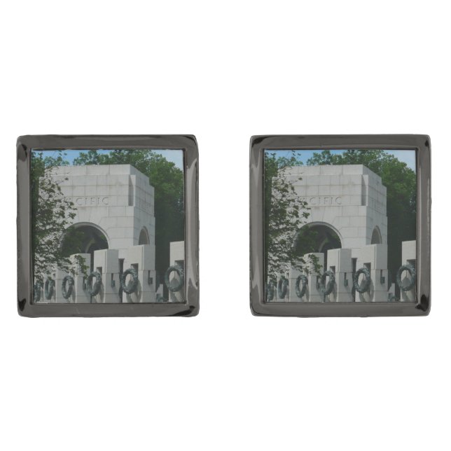 WWII Memorial Wreaths II in Washington DC Cufflinks (Front)