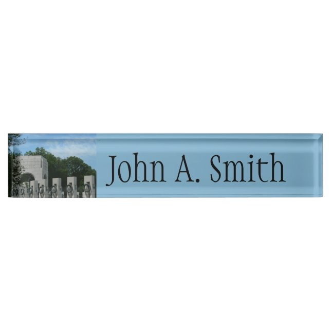 WWII Memorial Wreaths II in Washington DC Desk Name Plate (Front)