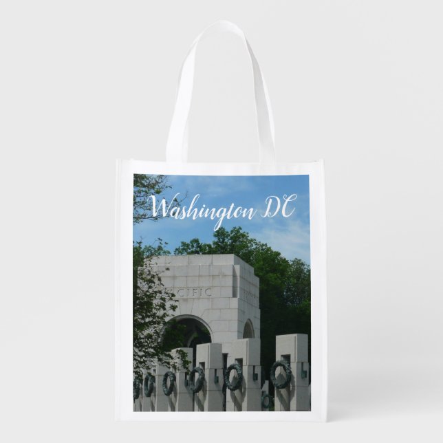 WWII Memorial Wreaths II in Washington DC Grocery Bag (Front)