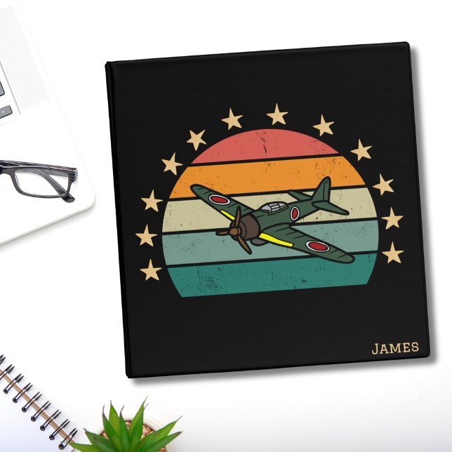 WWII Military Fighter War Airplane Retro 3 Ring Binder (Creator Uploaded)