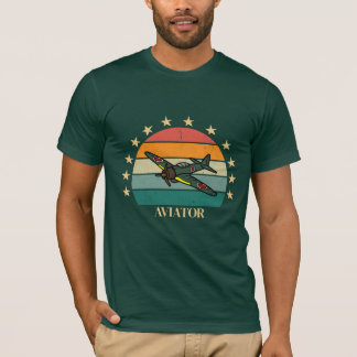 WWII Military Fighter War Airplane Retro T-Shirt