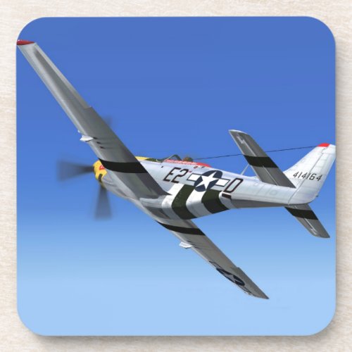 WWII P51 Mustang Fighter Plane Drink Coaster