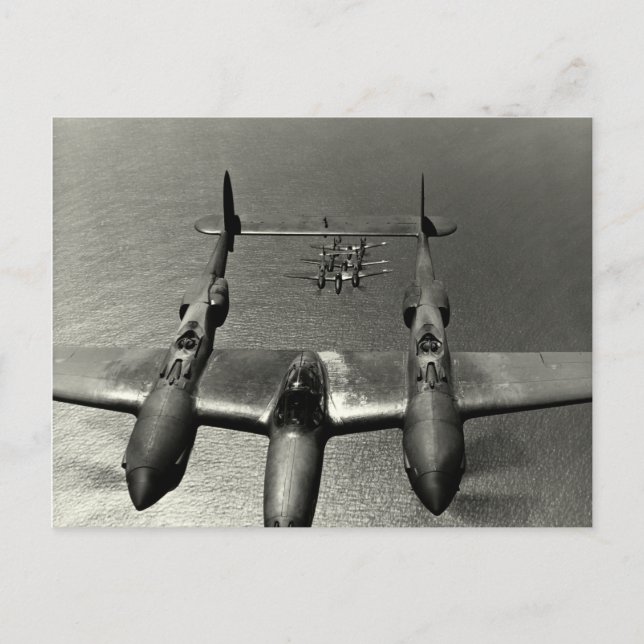 WWII P-38 Lightnings Postcard (Front)
