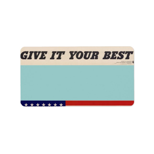 WWII Patriotic Poster Address Label (Front)