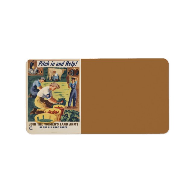 WWII Patriotic Poster Address Label (Front)