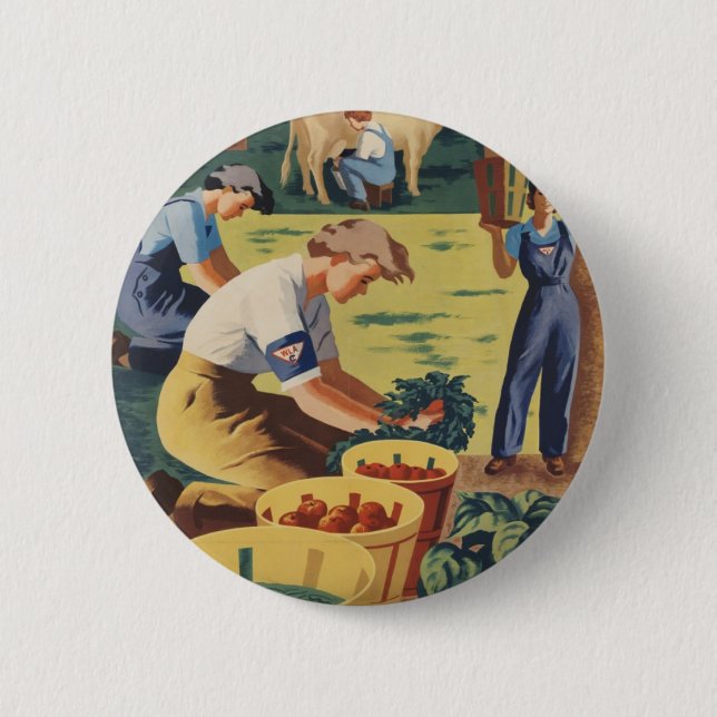 WWII Patriotic Poster Button (Front)