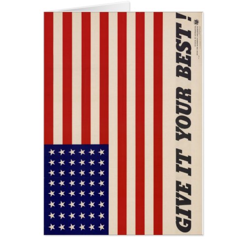 WWII Patriotic Poster GreetingNote Card