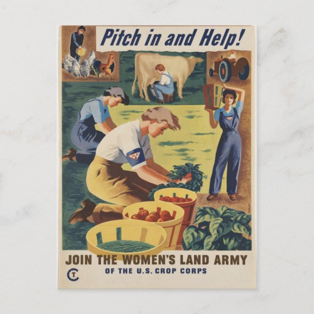 WWII Patriotic Poster Post Card (Front)