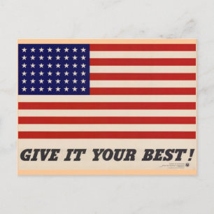 WWII Patriotic Poster Post Card