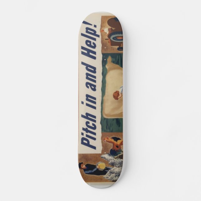 WWII Patriotic Poster Skateboard Deck (Front)