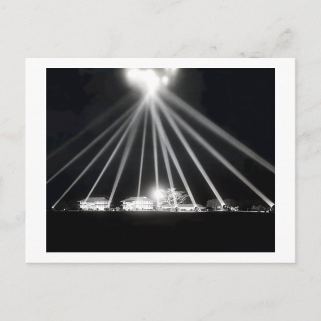 WWII Pearl Harbor Searchlights Postcard (Front)
