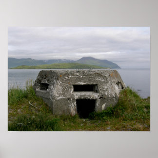WWII Pillbox in Dutch Harbor, Alaska Poster