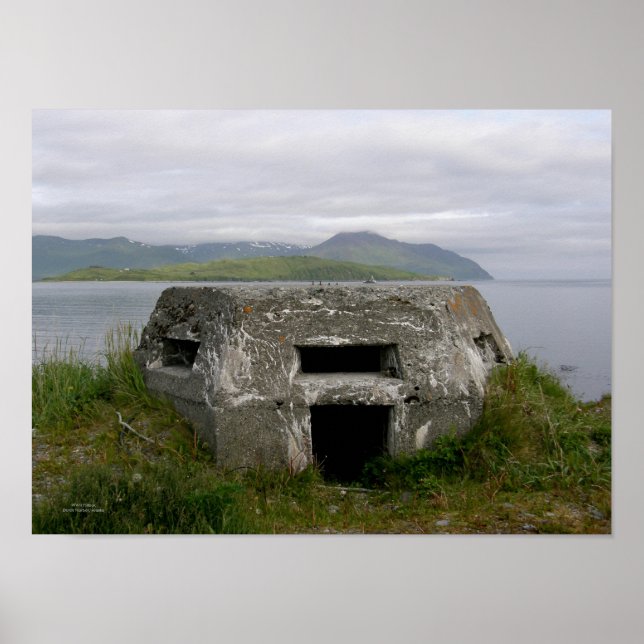WWII Pillbox in Dutch Harbor, Alaska Poster (Front)