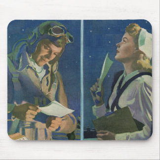 WWII pilot and nurse long distance romance Mouse Pad