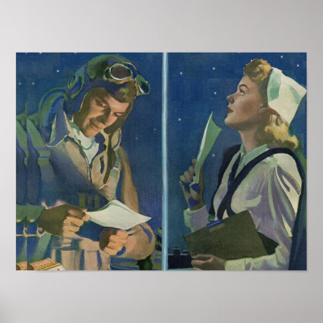 WWII pilot and nurse long distance romance Poster (Front)