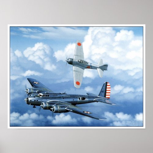 WWII Planes Vintage Image Poster