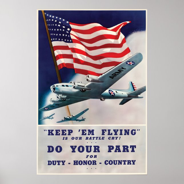 WWII Poster US Air Force Keep Them Flying (Front)