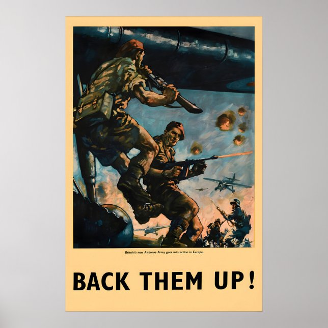 WWII Propaganda Poster British Paratroopers Back (Front)