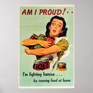 WWII Propaganda Poster Canning Food at Home - US