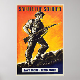 WWII Propaganda Poster Salute the Soldier, UK War