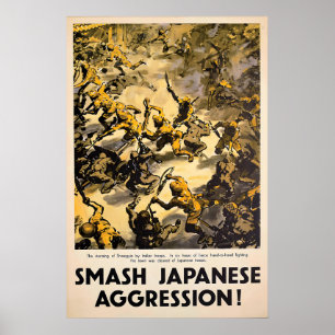 WWII Propaganda Poster Smash Japanese Aggression