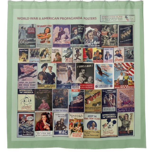 WWII Recruiting Posters Shower Curtain (Front)