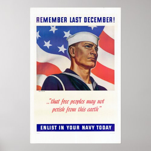 WWII Remember Last December Poster